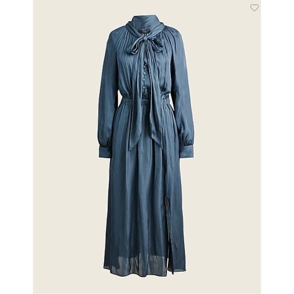J. Crew Dresses & Skirts - J.Crew Satin Tie-Neck Dress, Deep Midnight, Small - New!